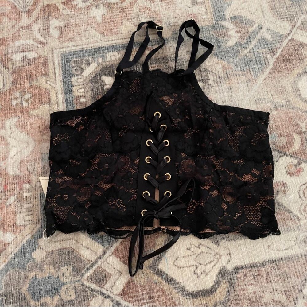 We Are HAH Hot as Hell Free People Top 2 Bottom Cami Convertible Lace Large New - Picture 4 of 12